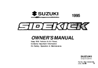 Suzuki Vitara Sidekick 1995 - owners manual 